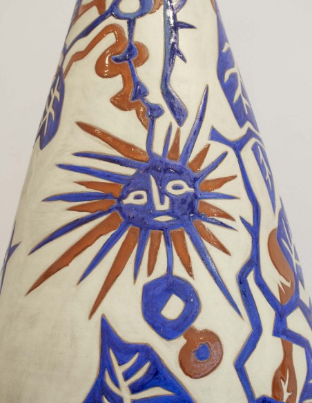 224-Grand vase balustre en céramique par Jean Lurçat