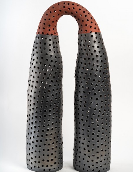 2250-Ceramic sculpture "twin towers" by Daphné Corregan - current exhibition