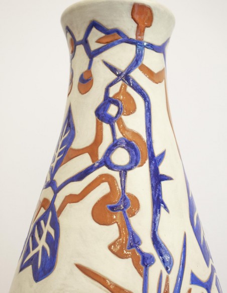 226-Grand vase balustre en céramique par Jean Lurçat