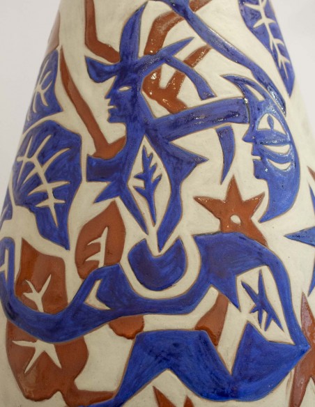 228-Grand vase balustre en céramique par Jean Lurçat