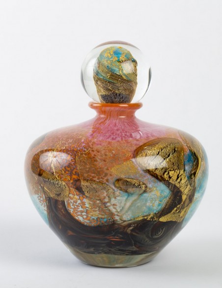 236-Blown Glass Bottle by Jean-Claude Novaro
