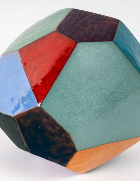2371-Boule à facette par Danielle Lescot - céramique contemporaine