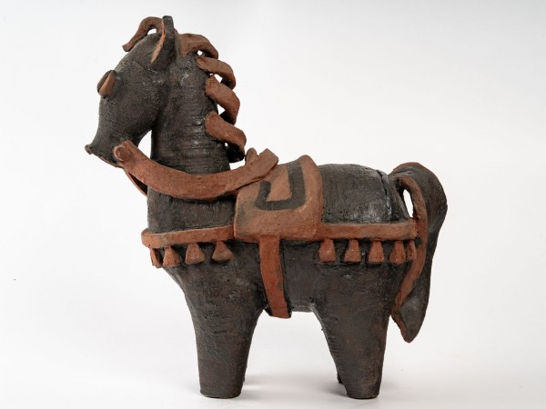 Petit cheval en céramique par Nicole Giroud - exposition en cours
