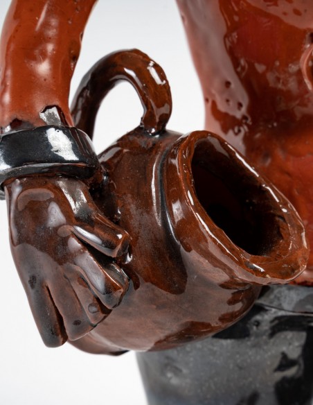 2496-Petit potier en céramique par Nicole Giroud - exposition en cours