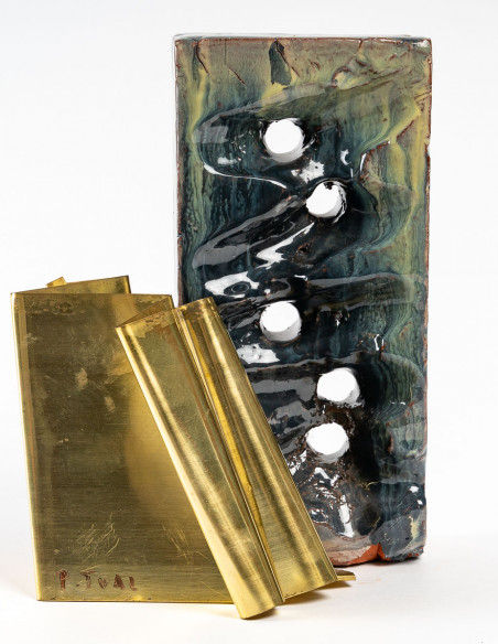 2610-Unique contemporary sculpture signed Pierre Tual