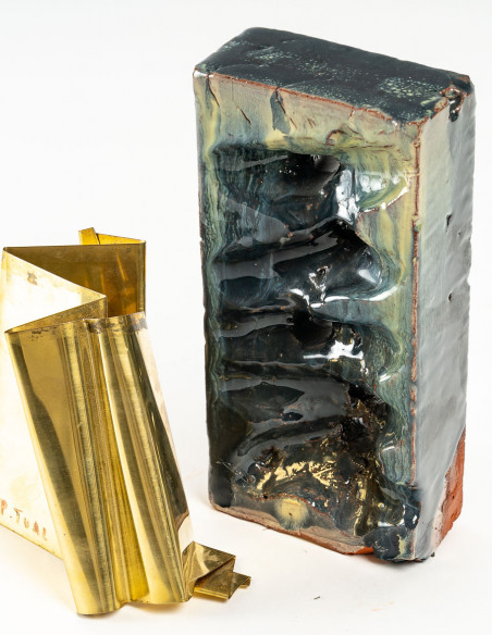 2611-Unique contemporary sculpture signed Pierre Tual