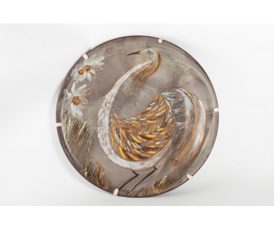 Large 20th century ceramic dish by Alexandre Kostanda