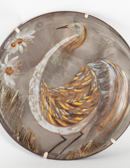 264-Large 20th century ceramic dish by Alexandre Kostanda