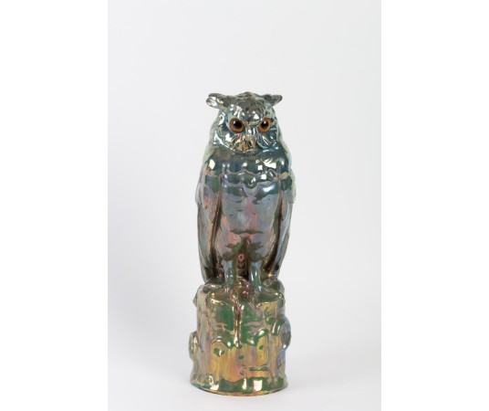 Sculpture de hiboux en céramique de Rambervilliers