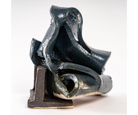 Sculpture n°1 en grès bleu...