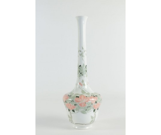 Vase col cigogne en porcelaine de Sèvres céramique art nouveau
