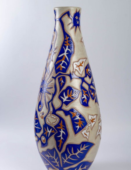276-Grand vase balustre en céramique par Jean Lurçat