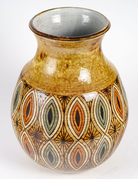 2938-Grand vase en céramique par Jean-Claude Malarmey (1932-1992)