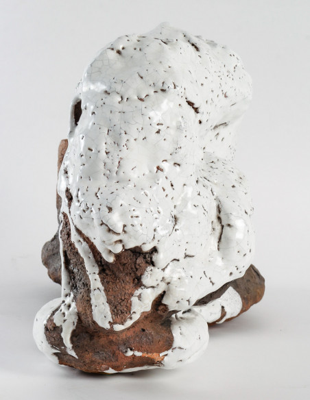 3080-Sculpture en raku par Jean-Pierre Viot