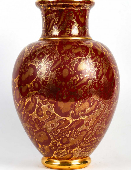 3131-Vase balustre en céramique par Jean Mazeaud ett Jean Faverot