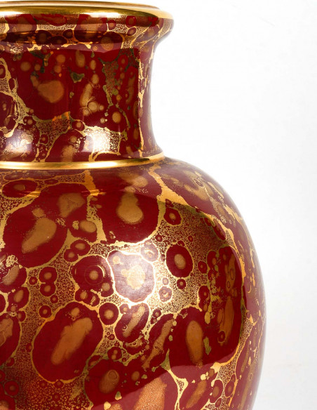 3133-Vase balustre en céramique par Jean Mazeaud ett Jean Faverot