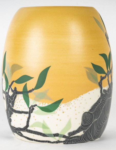 3223-Vase en porcelaine par Simone Perrotte - exposition en cours