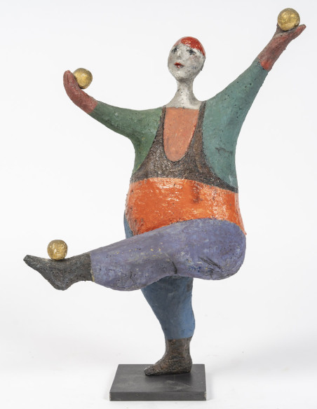 3286-Raku sculpture by Roger Capron (1922-2006)