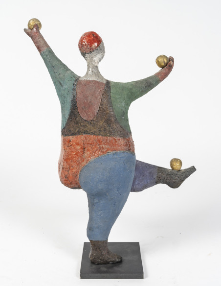 3289-Raku sculpture by Roger Capron (1922-2006)