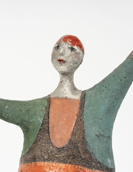 3291-Raku sculpture by Roger Capron (1922-2006)