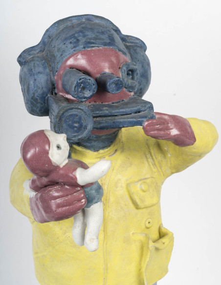 3334-Sculpture en céramique par Charles Semser (1922 - 2011)
