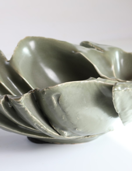 3426-Jean François Fouilhoux ( 1947 ) - sculpture "coquille olive "