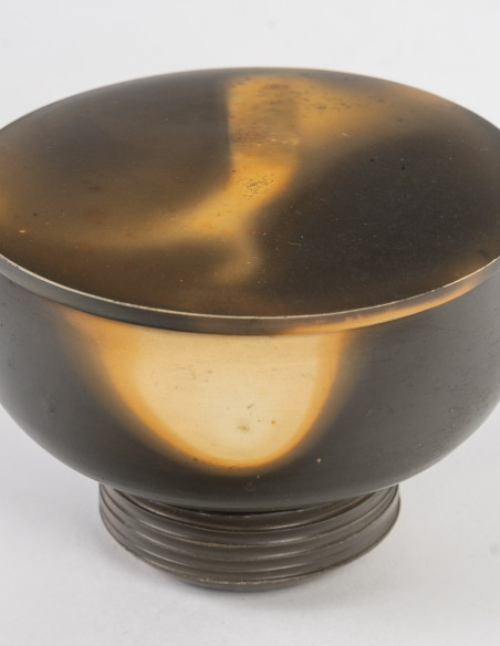 3429-Petit pot couvert en céramique par Pierre Bayle (1945-2004)