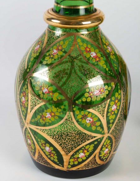 346-Paire de Carafes du 19ème siècle en verre de Bohême