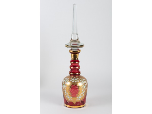 19th century enamelled glass decanter