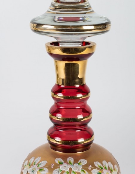 350-19th century enamelled glass decanter