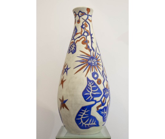 Grand vase balustre en céramique par Jean Lurçat