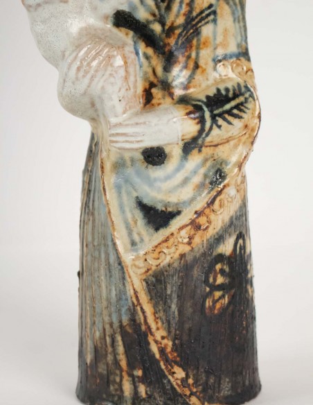 469-Sculpture en Céramique par Jean Derval - Vierge à l'enfant