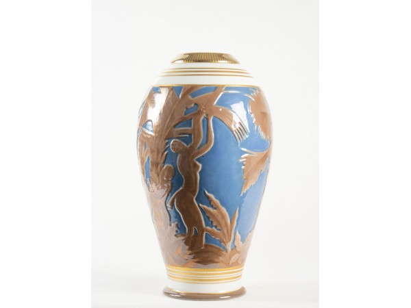 Vase Art déco en porcelaine de Sèvres année 30