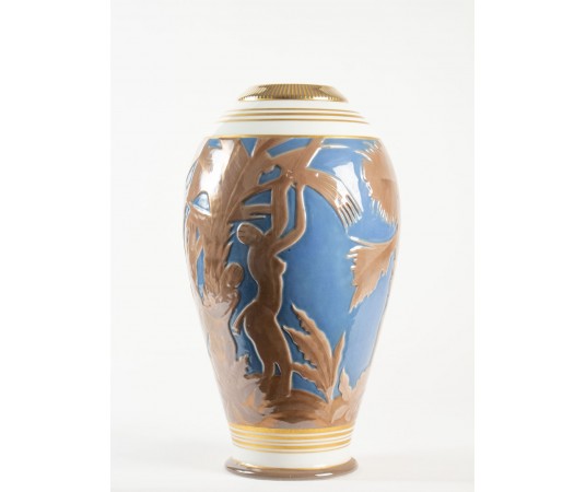 Vase Art déco en porcelaine de Sèvres année 30