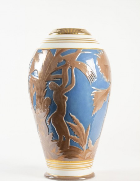 474-Vase Art déco en porcelaine de Sèvres année 30