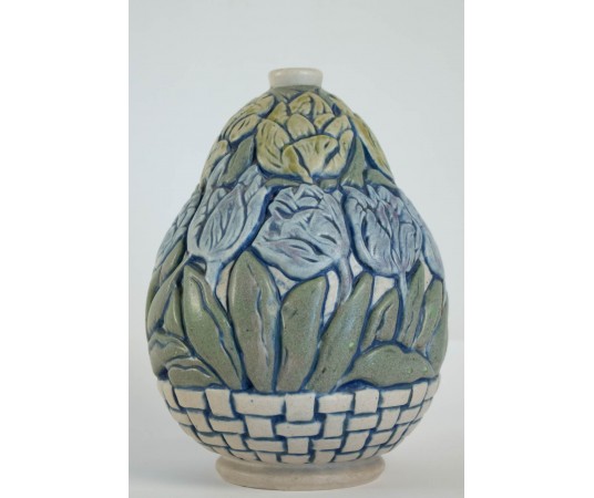 Art Nouveau ceramic vase -...