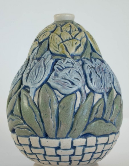 529-Vase en céramique art nouveau par Les frères Mougin