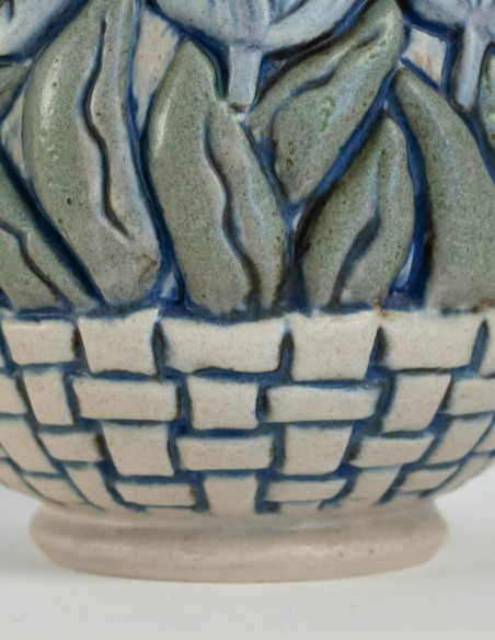 532-Vase en céramique art nouveau par Les frères Mougin