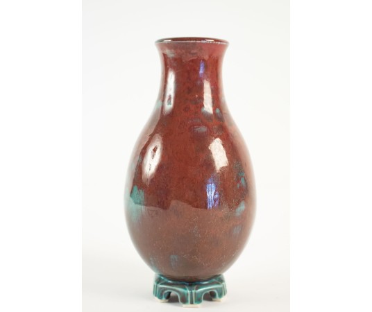 Glazed stoneware baluster vase by Frédéric Kiefer