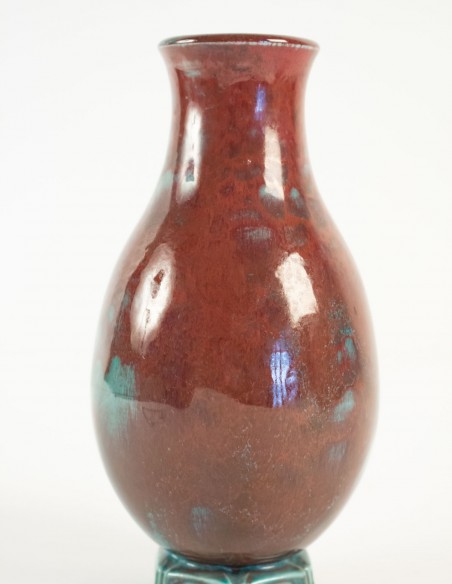 550-Glazed stoneware baluster vase by Frédéric Kiefer