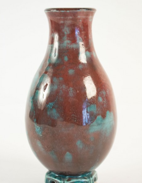 553-Vase balustre en grès émaillé par Frédéric Kiefer