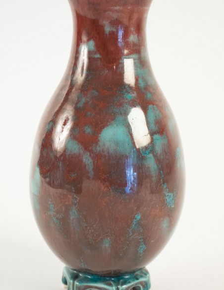 554-Vase balustre en grès émaillé par Frédéric Kiefer