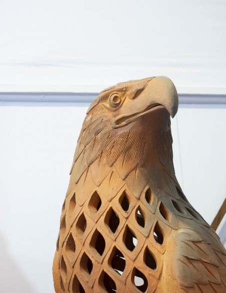 66-50's terracotta sculpture of falcons