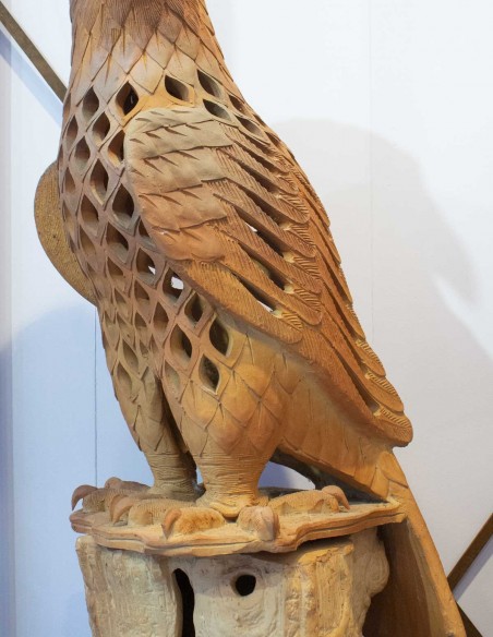68-50's terracotta sculpture of falcons