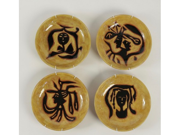 Four ceramic plates by Jean Lurçat