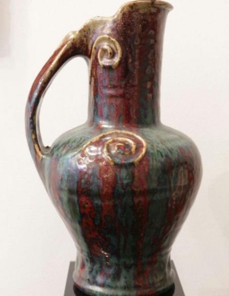 761-Large pitcher stoneware pitcher by Pierre - Adrien Dalpayrat