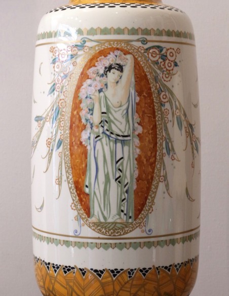 778-Large Art Deco Vase in Sèvre Porcelain