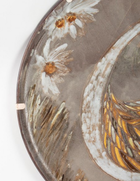81-Large 20th century ceramic dish by Alexandre Kostanda