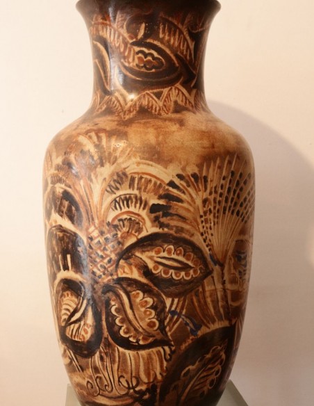 855-Large earthenware vase with Africanist decoration - Manufacture de Sèvres