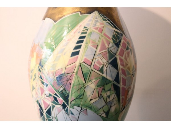 Large porcelain baluster vase by Sèvres et Gilles Bouttaz